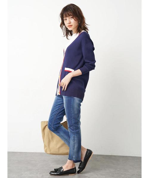 Editt by YECCA VECCA（エディットバイイェッカヴェッカ）の「裾カットオフデニムパンツ 〇（デニムパンツ・レディース・ホワイト/インディゴブルー/ライトインディゴブルー・S/M）」の14枚目の写真