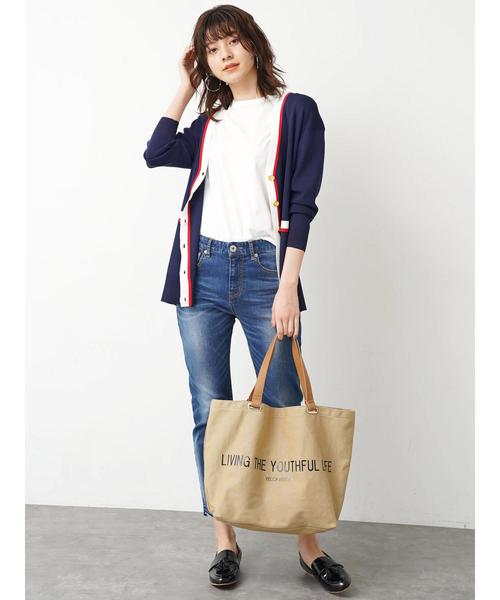 Editt by YECCA VECCA（エディットバイイェッカヴェッカ）の「裾カットオフデニムパンツ 〇（デニムパンツ・レディース・ホワイト/インディゴブルー/ライトインディゴブルー・S/M）」の15枚目の写真