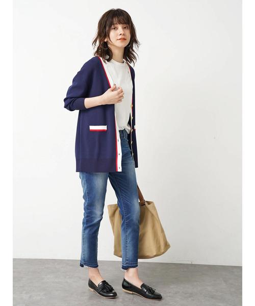 Editt by YECCA VECCA（エディットバイイェッカヴェッカ）の「裾カットオフデニムパンツ 〇（デニムパンツ・レディース・ホワイト/インディゴブルー/ライトインディゴブルー・S/M）」の16枚目の写真