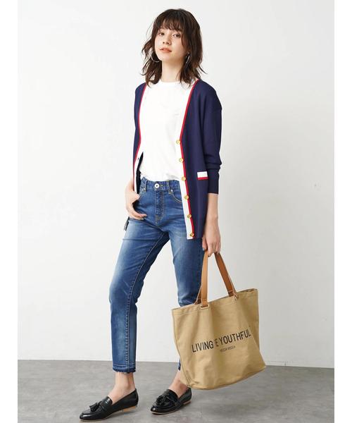 Editt by YECCA VECCA（エディットバイイェッカヴェッカ）の「裾カットオフデニムパンツ 〇（デニムパンツ・レディース・ホワイト/インディゴブルー/ライトインディゴブルー・S/M）」の17枚目の写真