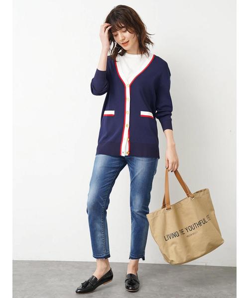 Editt by YECCA VECCA（エディットバイイェッカヴェッカ）の「裾カットオフデニムパンツ 〇（デニムパンツ・レディース・ホワイト/インディゴブルー/ライトインディゴブルー・S/M）」の19枚目の写真