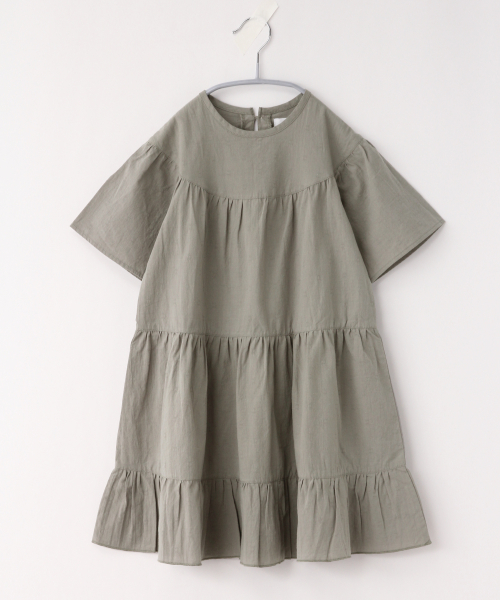 LOWRYS FARM(ローリーズファーム)の「ティアードワンピース 830345(ワンピース・キッズ・オフホワイト/ピンク/グリーン/ブルー・100/110/120)」の3枚目の写真