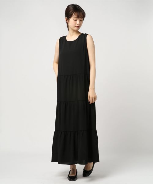 Plump プランプ の 大きいサイズ 楊柳ティアードワンピース ワンピース Wear