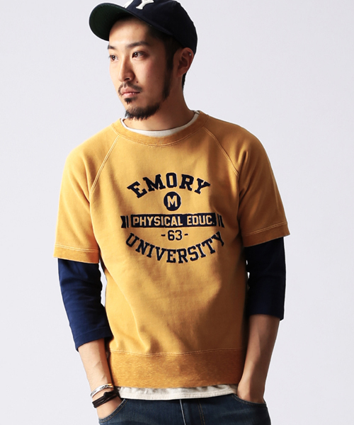 BEAMS（ビームス）の「○CHESWICK×BEAMS / 別注 ラグラン S/S SWEAT（スウェット・メンズ・オフホワイト/ネイビー/イエロー・SMALL/LARGE/MEDIUM）」の3枚目の写真