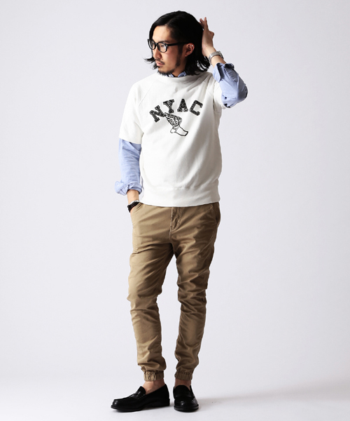 BEAMS（ビームス）の「○CHESWICK×BEAMS / 別注 ラグラン S/S SWEAT（スウェット・メンズ・オフホワイト/ネイビー/イエロー・SMALL/LARGE/MEDIUM）」の6枚目の写真