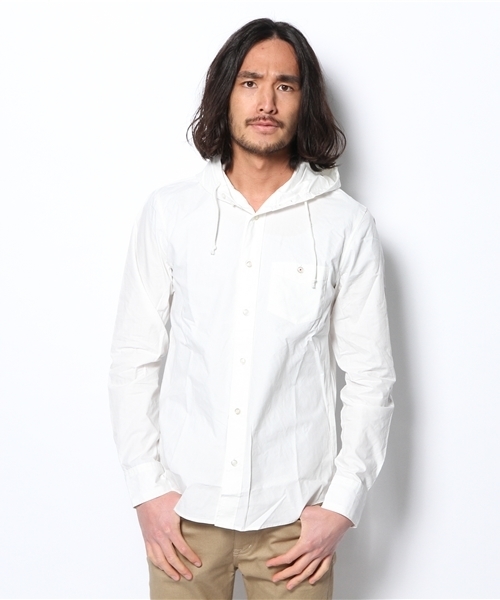 WEGO(ウィゴー)の「WEGO/フーデッドシャツ(シャツ/ブラウス・メンズ・ワイン/ホワイト/ブルー/ブルー系その他・LARGE/MEDIUM)」の2枚目の写真