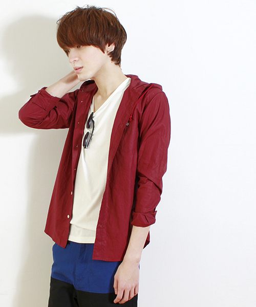 WEGO(ウィゴー)の「WEGO/フーデッドシャツ(シャツ/ブラウス・メンズ・ワイン/ホワイト/ブルー/ブルー系その他・LARGE/MEDIUM)」の1枚目の写真