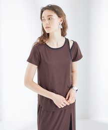 【STUDIOUS】ムーブストレッチ アシンメトリー ショルダーTOPS