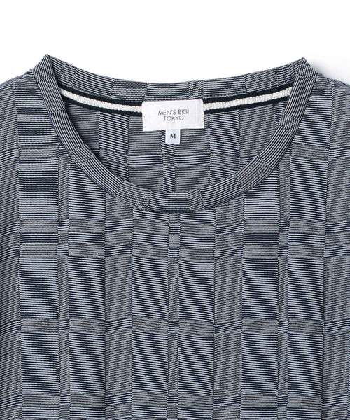 MEN'S BIGI(メンズビギ)の「チェック柄リンクスジャガードカットソー(Tシャツ/カットソー・メンズ・ホワイト/ブルー・S/M/L)」の10枚目の写真