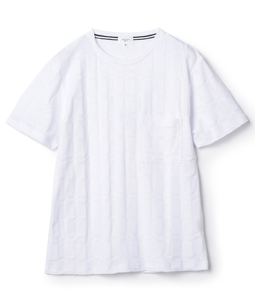 MEN'S BIGI(メンズビギ)の「チェック柄リンクスジャガードカットソー(Tシャツ/カットソー・メンズ・ホワイト/ブルー・S/M/L)」の12枚目の写真