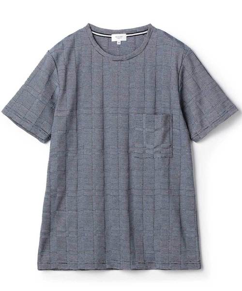 MEN'S BIGI(メンズビギ)の「チェック柄リンクスジャガードカットソー(Tシャツ/カットソー・メンズ・ホワイト/ブルー・S/M/L)」の13枚目の写真