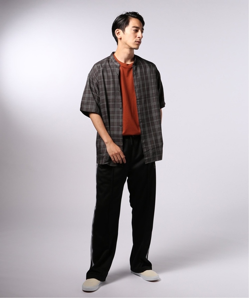 EDIFICE（エディフィス）の「レーヨンテンセル チェック バンドカラー ショートスリーブ シャツ（シャツ/ブラウス・メンズ・チャコールグレー/ブラウン・SMALL/MEDIUM/LARGE）」の5枚目の写真