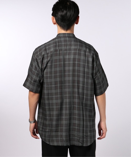 EDIFICE（エディフィス）の「レーヨンテンセル チェック バンドカラー ショートスリーブ シャツ（シャツ/ブラウス・メンズ・チャコールグレー/ブラウン・SMALL/MEDIUM/LARGE）」の11枚目の写真