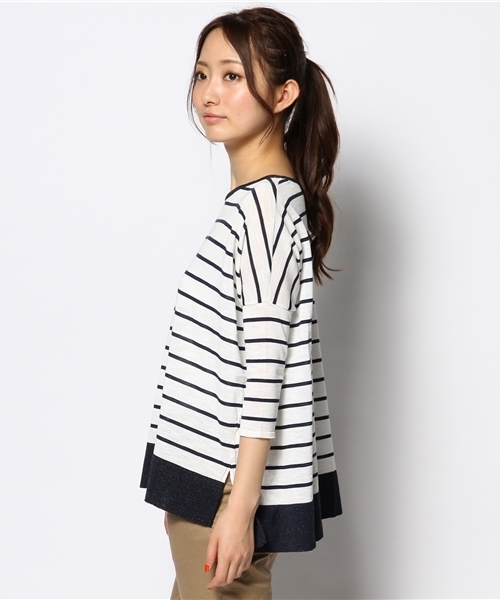 OUTLET（アウトレット）の「【Chez toi】ムジボーダープルオーバー（ニット/セーター・レディース・ホワイト・FREE）」の3枚目の写真