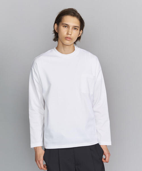 BEAUTY&YOUTH UNITED ARROWS（ビューティーアンドユースユナイテッドアローズ）の「BY ダブルガス ワイドフォルム カットソー（Tシャツ/カットソー・メンズ・ホワイト/ダークグレー/モカ/その他1・XX-LARGE/X-LARGE/LARGE/MEDIUM/SMALL）」の2枚目の写真