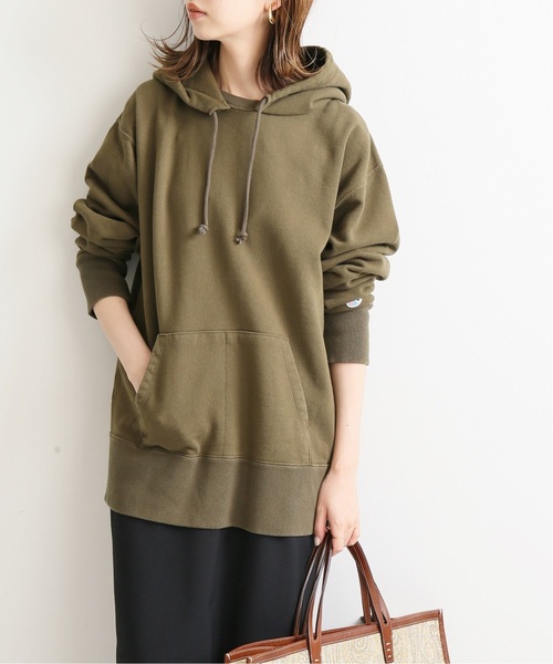 IENA(イエナ)の「CHAMPION*IENA 別注 HVW VINTAGE フーディー◆(パーカー・レディース・ブラック/グレー系その他/ベージュ/カーキ・FREE)」の4枚目の写真