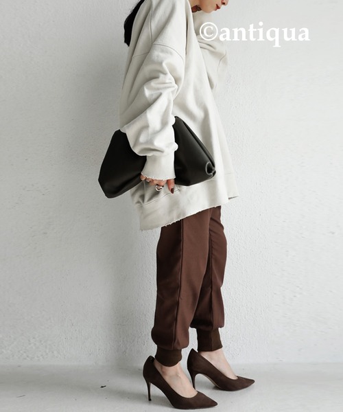 antiqua（アンティカ）の「裾リブテーパードパンツ（その他パンツ・レディース・ブラック/ブラウン系その他/グレー/ベージュ・S/M/L）」の17枚目の写真