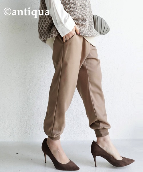 antiqua（アンティカ）の「裾リブテーパードパンツ（その他パンツ・レディース・ブラック/ブラウン系その他/グレー/ベージュ・S/M/L）」の16枚目の写真
