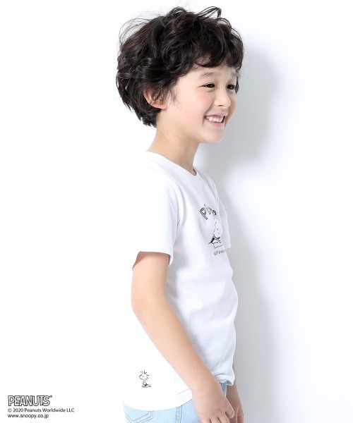 devirock（デビロック）の「PEANUTS スヌーピー柄Tシャツ（Tシャツ/カットソー・キッズ・パープル系その他/ブルーグレー/ホワイト・150cm/130cm/120cm/110cm/140cm/100cm/160cm）」の9枚目の写真