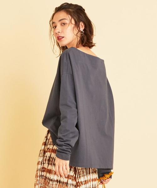 BEAUTY&YOUTH UNITED ARROWS（ビューティーアンドユースユナイテッドアローズ）の「BY∴ ボートネックロングスリーブカットソーо（Tシャツ/カットソー・レディース・オフホワイト/コバルトブルー/ベージュ・FREE）」の5枚目の写真