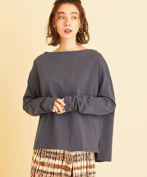 BEAUTY&YOUTH UNITED ARROWS（ビューティーアンドユースユナイテッドアローズ）の「BY∴ ボートネックロングスリーブカットソーо（Tシャツ/カットソー・レディース・オフホワイト/コバルトブルー/ベージュ・FREE）」の6枚目の写真