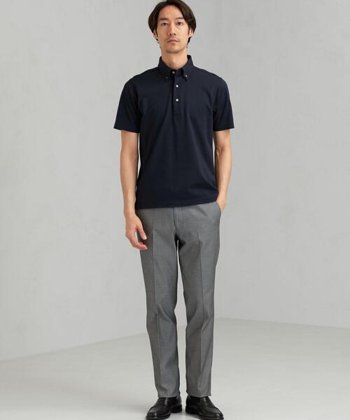 green label relaxing（グリーンレーベルリラクシング）の「ET D/C バーズアイ ボタンダウン SS ポロシャツ ＜ 機能性生地 / 吸水速乾・抗菌 ＞（ポロシャツ・メンズ・コバルトブルー/ホワイト/ライトブルー/レッド/ダークグレー/ネイビー/ダークブラウン・M/S/XL/L）」の21枚目の写真