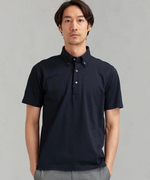 green label relaxing（グリーンレーベルリラクシング）の「ET D/C バーズアイ ボタンダウン SS ポロシャツ ＜ 機能性生地 / 吸水速乾・抗菌 ＞（ポロシャツ・メンズ・コバルトブルー/ホワイト/ライトブルー/レッド/ダークグレー/ネイビー/ダークブラウン・M/S/XL/L）」の16枚目の写真