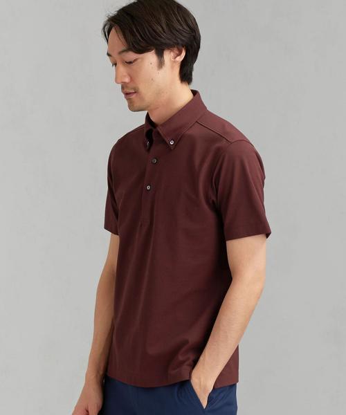 green label relaxing（グリーンレーベルリラクシング）の「ET D/C バーズアイ ボタンダウン SS ポロシャツ ＜ 機能性生地 / 吸水速乾・抗菌 ＞（ポロシャツ・メンズ・コバルトブルー/ホワイト/ライトブルー/レッド/ダークグレー/ネイビー/ダークブラウン・M/S/XL/L）」の14枚目の写真