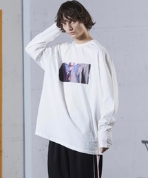 act'm オーバーサイズ バタフライプリント 長袖 カットソー