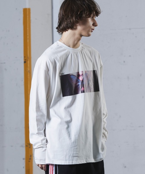 act'm(アクトム)の「act'm オーバーサイズ バタフライプリント 長袖 カットソー(Tシャツ/カットソー・メンズ・ホワイト/ブラック/オレンジ・1/2/3)」の5枚目の写真