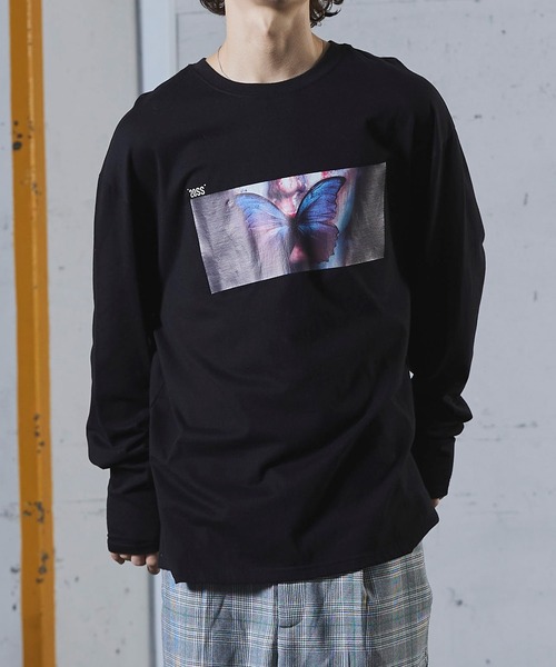 act'm(アクトム)の「act'm オーバーサイズ バタフライプリント 長袖 カットソー(Tシャツ/カットソー・メンズ・ホワイト/ブラック/オレンジ・1/2/3)」の9枚目の写真