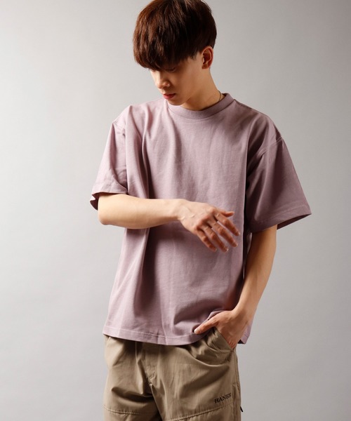 POWER TO THE PEOPLE(パワートゥーザピープル)の「POWER TO THE PEOPLE ビッグシルエット 天竺 無地半袖Tシャツ(Tシャツ/カットソー・メンズ・パープル/ミント/オフホワイト/チャコールグレー/ベージュ・M/L)」の16枚目の写真