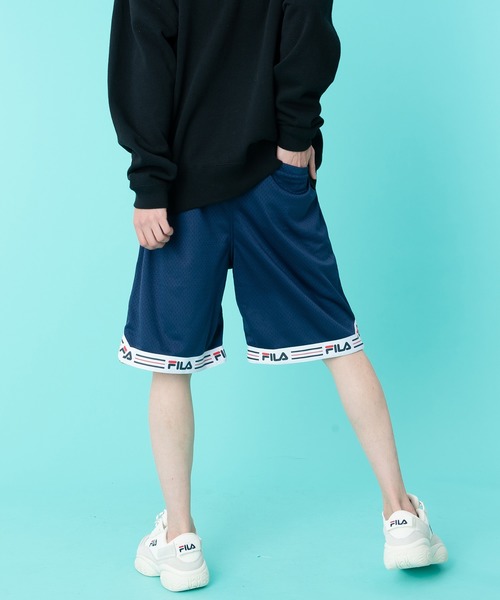 FILA(フィラ)の「【FILA/フィラ】ブランドロゴ メッシュ ハーフパンツ/ショートパンツ(その他パンツ・メンズ・ホワイト/ブラック/ネイビー・M/L/LL)」の4枚目の写真