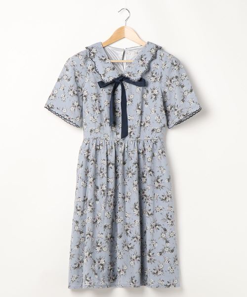 axes femme（アクシーズファム）の「ローズ柄襟付きワンピース