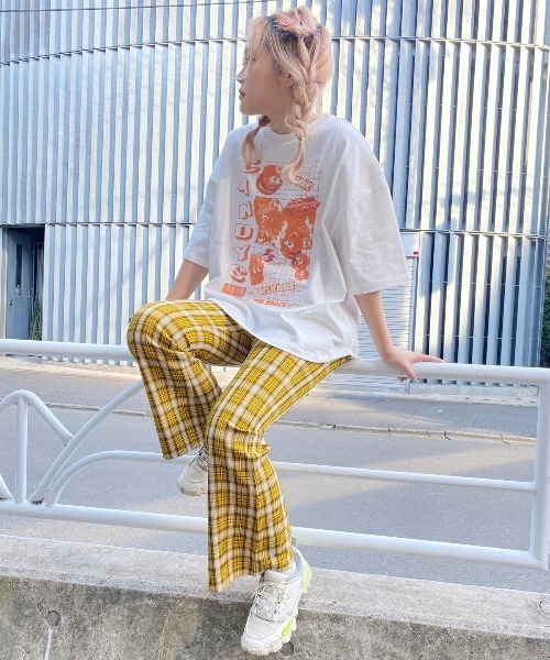 Candy Stripper（キャンディストリッパー）の「JUNK PLANET TEE（Tシャツ/カットソー・レディース・イエロー/ブラック/オフホワイト・2）」の2枚目の写真