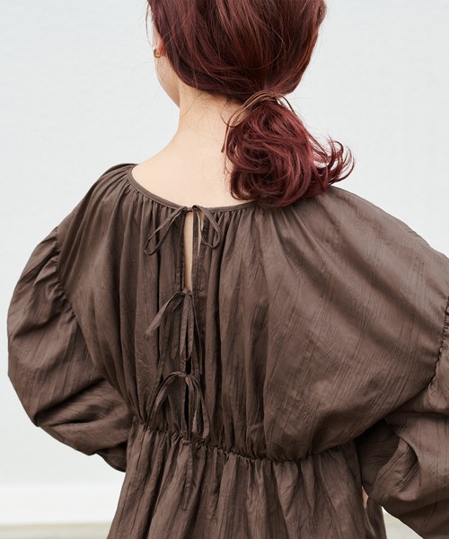 one after another NICE CLAUP（ワンアフターアナザーナイスクラップ）の「前後２Wayティアードチュニックワンピース（チュニック・レディース・アイボリー/ブラック/ブラウン・FREE）」の4枚目の写真