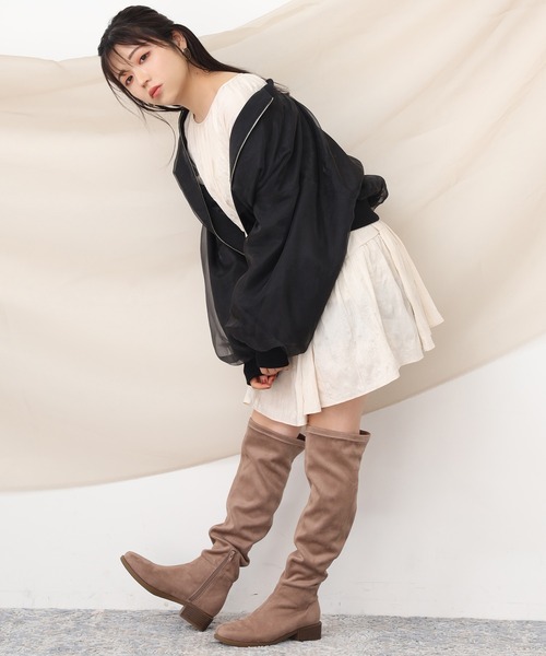 one after another NICE CLAUP（ワンアフターアナザーナイスクラップ）の「前後２Wayティアードチュニックワンピース（チュニック・レディース・アイボリー/ブラック/ブラウン・FREE）」の11枚目の写真