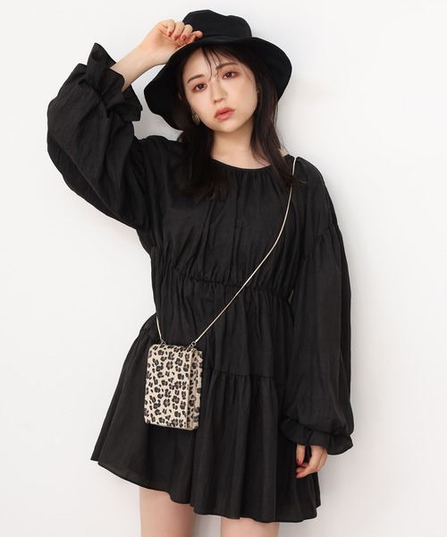 one after another NICE CLAUP（ワンアフターアナザーナイスクラップ）の「前後２Wayティアードチュニックワンピース（チュニック・レディース・アイボリー/ブラック/ブラウン・FREE）」の18枚目の写真