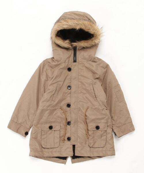 THE CASUAL(カジュアル)の「ポリピーチ 総裏シャギー モッズコート キッズ(モッズコート・キッズ・ベージュ/モカ/カーキ/ブラック・150cm/140cm/120cm/130cm/160cm/110cm)」の21枚目の写真