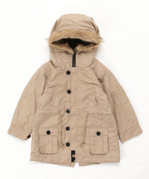 THE CASUAL(カジュアル)の「ポリピーチ 総裏シャギー モッズコート キッズ(モッズコート・キッズ・ベージュ/モカ/カーキ/ブラック・150cm/140cm/120cm/130cm/160cm/110cm)」の22枚目の写真