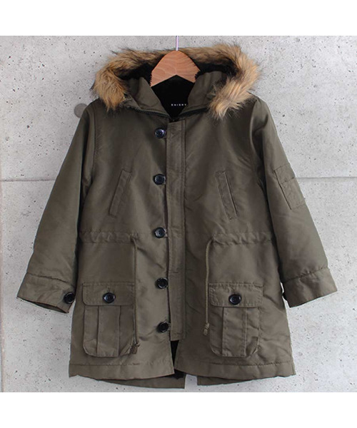 THE CASUAL(カジュアル)の「ポリピーチ 総裏シャギー モッズコート キッズ(モッズコート・キッズ・ベージュ/モカ/カーキ/ブラック・150cm/140cm/120cm/130cm/160cm/110cm)」の19枚目の写真
