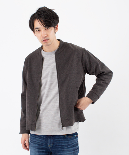 ABAHOUSE（アバハウス）の「ストレッチ メルトン Wzip ブルゾン（ブルゾン・メンズ・グレイッシュベージュ/チャコールグレー/オレンジ/グリーン・48/46/44）」の3枚目の写真