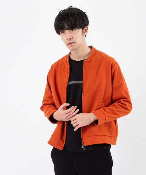 ABAHOUSE（アバハウス）の「ストレッチ メルトン Wzip ブルゾン（ブルゾン・メンズ・グレイッシュベージュ/チャコールグレー/オレンジ/グリーン・48/46/44）」の2枚目の写真