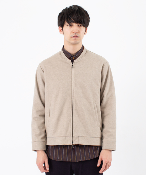 ABAHOUSE（アバハウス）の「ストレッチ メルトン Wzip ブルゾン（ブルゾン・メンズ・グレイッシュベージュ/チャコールグレー/オレンジ/グリーン・48/46/44）」の6枚目の写真