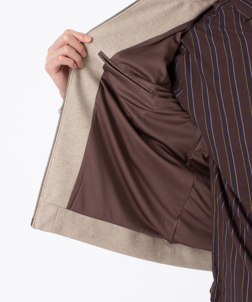 ABAHOUSE（アバハウス）の「ストレッチ メルトン Wzip ブルゾン（ブルゾン・メンズ・グレイッシュベージュ/チャコールグレー/オレンジ/グリーン・48/46/44）」の16枚目の写真