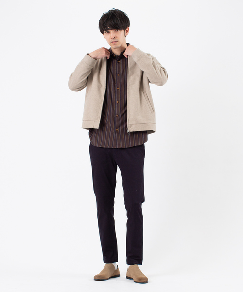 ABAHOUSE（アバハウス）の「ストレッチ メルトン Wzip ブルゾン（ブルゾン・メンズ・グレイッシュベージュ/チャコールグレー/オレンジ/グリーン・48/46/44）」の17枚目の写真