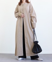 チャイナワークシャツロングワンピース