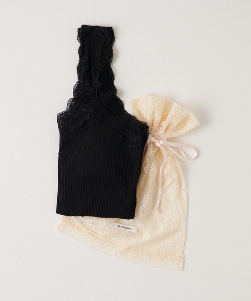 Chico（チコ）の「【SALON by Chico限定】レピュールテレコレースタンク（タンクトップ・レディース・アイボリー/ブラック/ライトグレー/ミント/ピンク・FREE）」の11枚目の写真