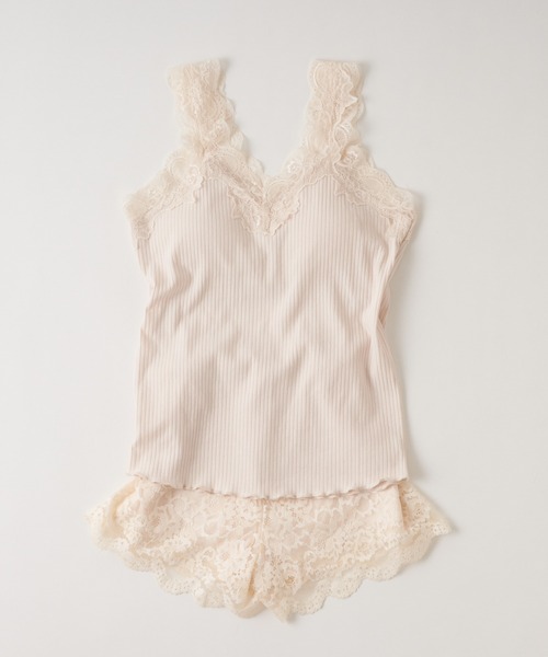 Chico（チコ）の「【SALON by Chico限定】レピュールテレコレースタンク（タンクトップ・レディース・アイボリー/ブラック/ライトグレー/ミント/ピンク・FREE）」の6枚目の写真