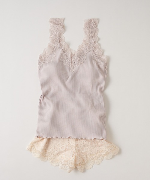 Chico（チコ）の「【SALON by Chico限定】レピュールテレコレースタンク（タンクトップ・レディース・アイボリー/ブラック/ライトグレー/ミント/ピンク・FREE）」の12枚目の写真